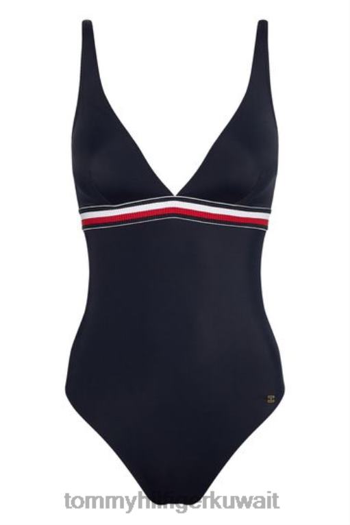 أزرق Tommy Hilfiger بدلة السباحة المثلثة الأساسية 446443040
