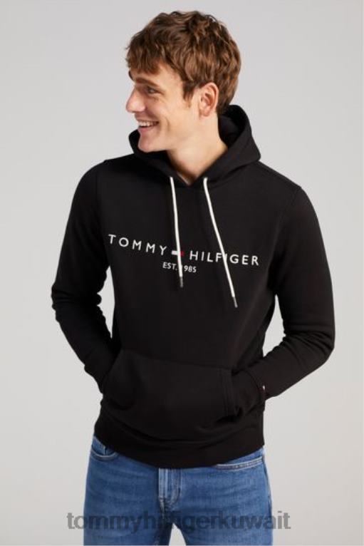 أسود Tommy Hilfiger هوديي الشعار الأساسي 446443045