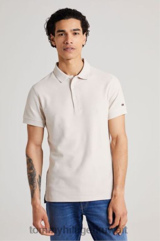 أبيض Tommy Hilfiger قميص بولو سليم على شكل قرص العسل 446443049