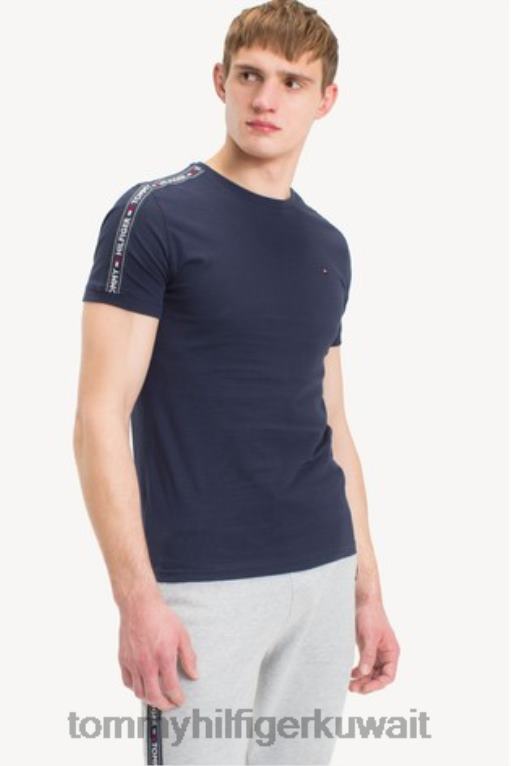 النيلي Tommy Hilfiger تي شيرت مسجل أصلي 446443051