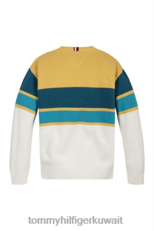 أصفر Tommy Hilfiger سترة شريطية الرجبي 446443066