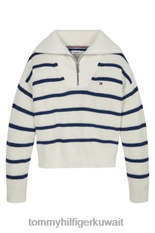 أبيض Tommy Hilfiger سترة نصف سحاب طبيعية 446443072