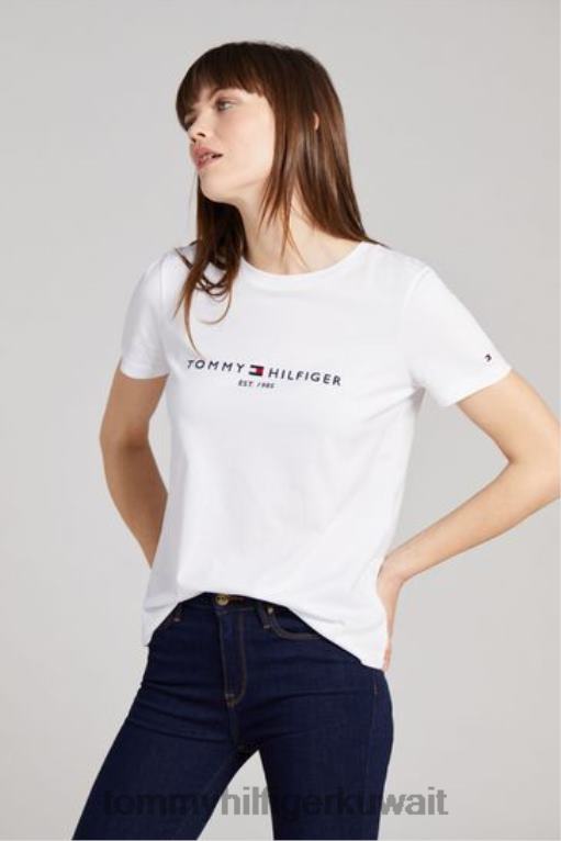 أبيض Tommy Hilfiger تيشيرت بشعار التراث 446443084
