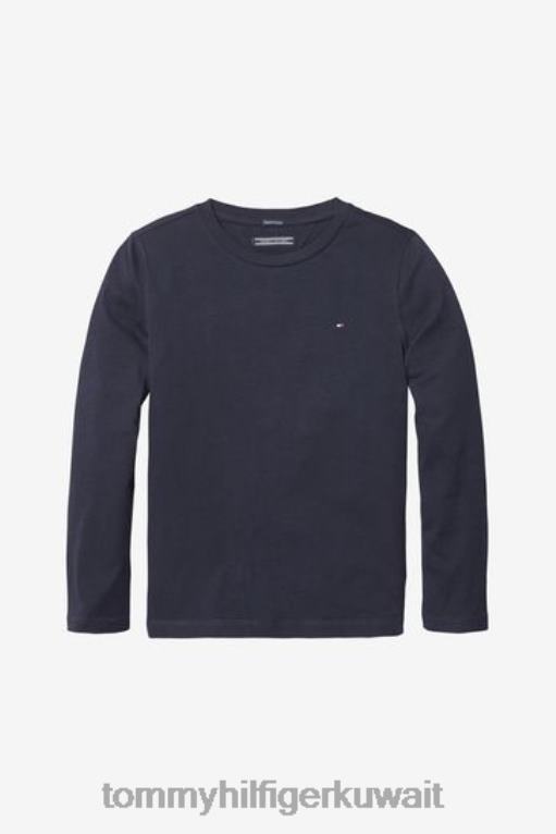 أزرق Tommy Hilfiger أعلى الأساسية طويلة الأكمام 446443086