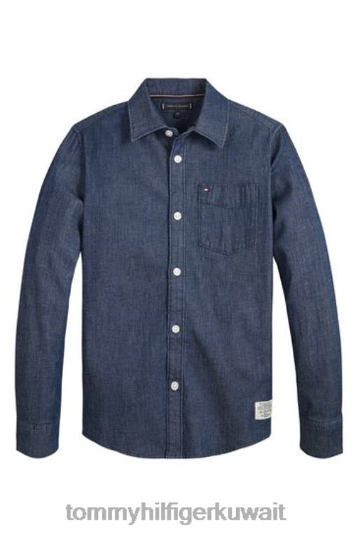 أزرق Tommy Hilfiger تمتد قميص الدنيم 446443100