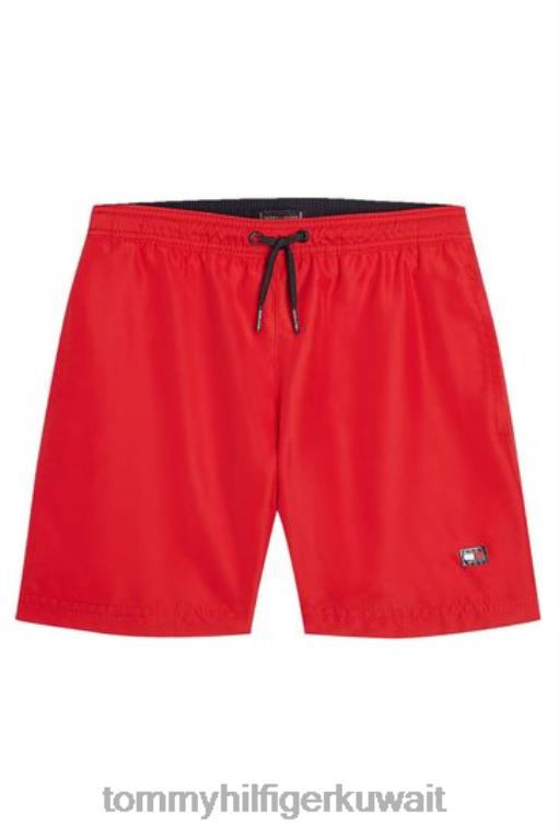 أحمر Tommy Hilfiger شورت السباحة الصلبة 446443114
