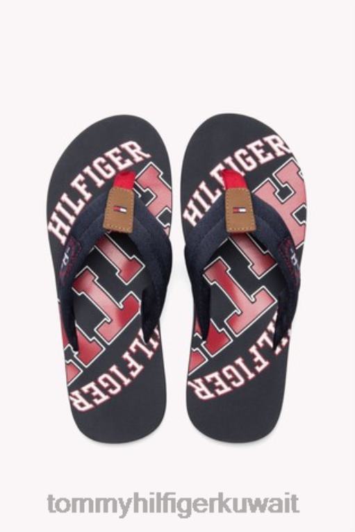 أسود أحمر Tommy Hilfiger صنادل الشاطئ الأساسية 446443140