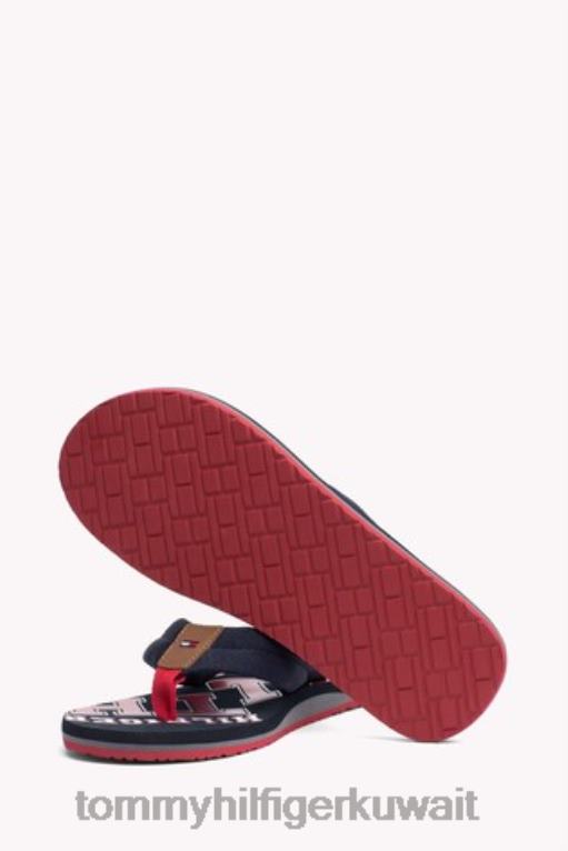 أسود أحمر Tommy Hilfiger صنادل الشاطئ الأساسية 446443140