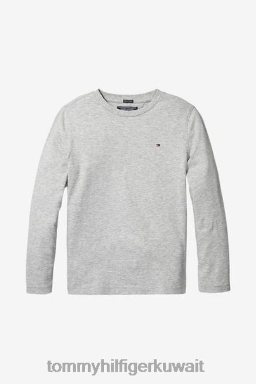 رمادي Tommy Hilfiger أعلى الأساسية طويلة الأكمام 446443158