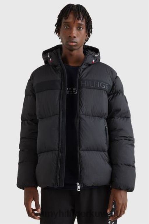 أسود Tommy Hilfiger سترة منتفخة عالية 446443170