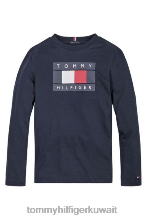 أزرق Tommy Hilfiger تي شيرت مخطط بعلم عالمي 446443175