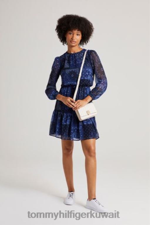 أزرق Tommy Hilfiger فستان بيزلي ميدي 446443201