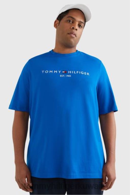 أزرق Tommy Hilfiger تي شيرت بشعار كبير وطويل 446443209