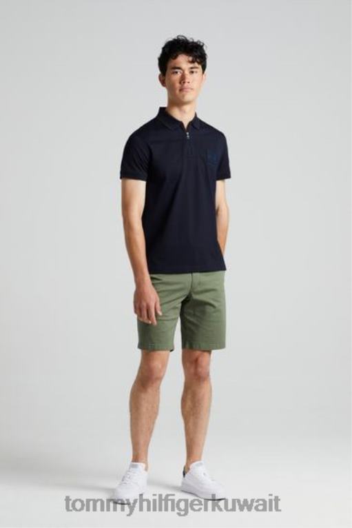 أزرق Tommy Hilfiger قميص بولو سليم على شكل قرص العسل 446443256