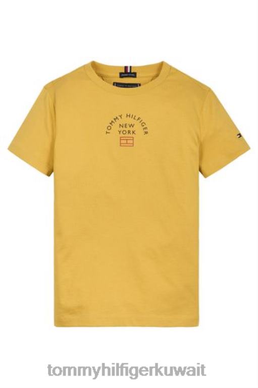 أصفر Tommy Hilfiger شعار تي شيرت 446443280