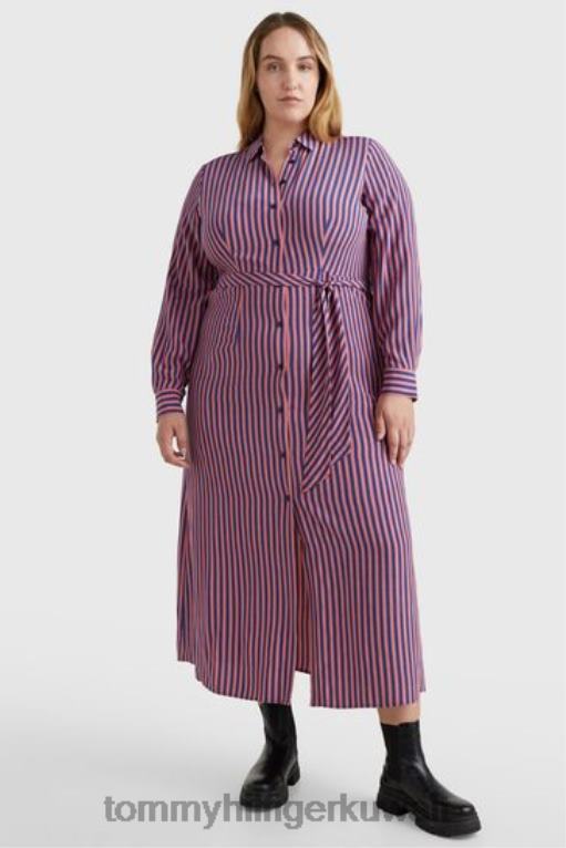 أزرق Tommy Hilfiger فستان قميص ماكسي منحنى 446443284