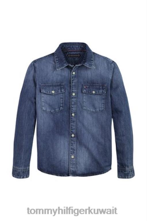 أزرق Tommy Hilfiger قميص الدنيم القنب 446443288