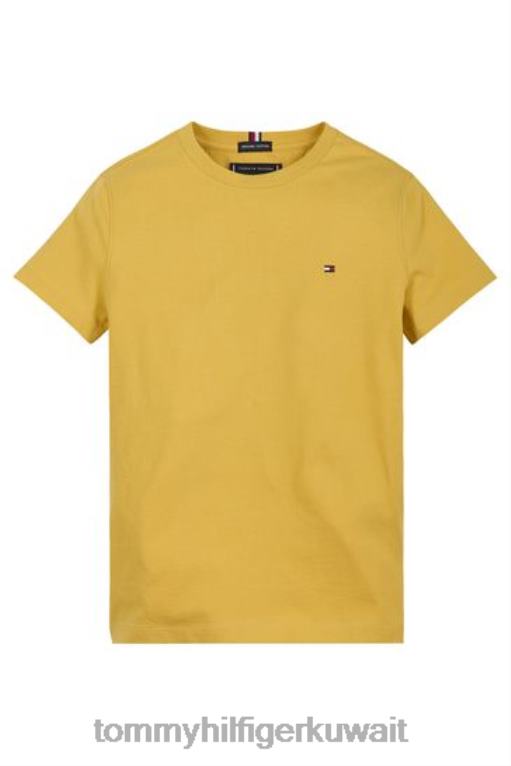 أصفر Tommy Hilfiger تي شيرت من القطن الأساسي 446443295