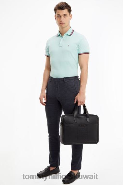 أسود Tommy Hilfiger حقيبة كمبيوتر مركزية رفيعة 446443297