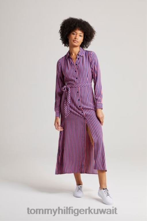 أزرق Tommy Hilfiger فستان ماكسي قميص 446443312