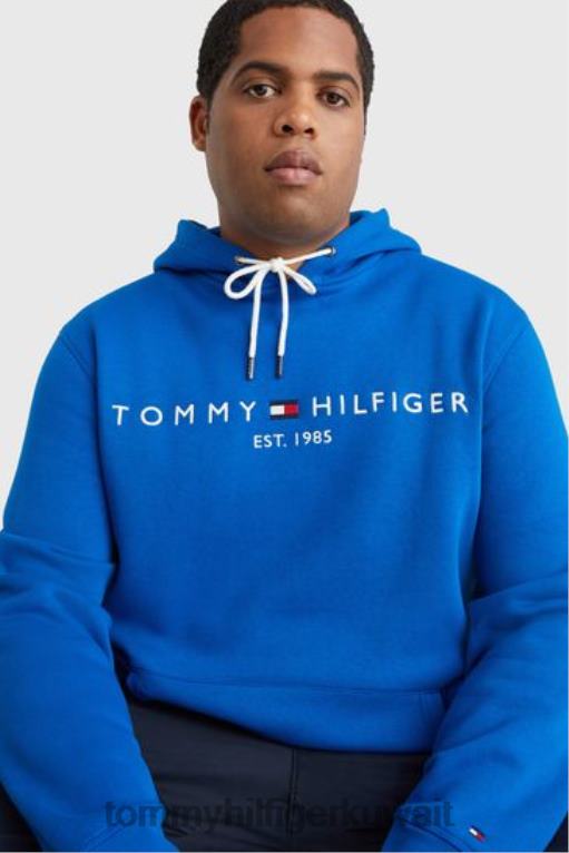 أزرق Tommy Hilfiger هوديي شعار كبير وطويل القامة 446443316