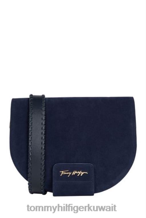 أزرق Tommy Hilfiger حقيبة سرج جلدية 446443347