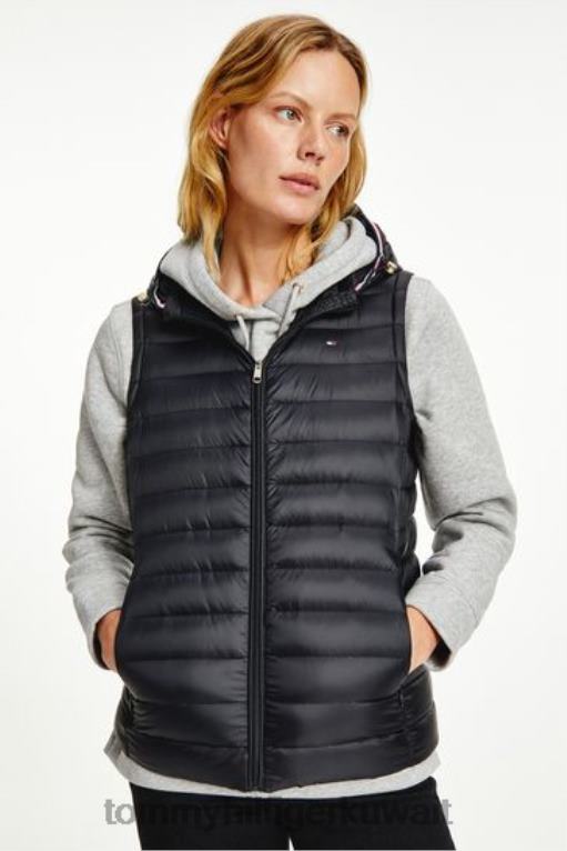 أسود Tommy Hilfiger جيليه تراثي خفيف الوزن 446443360