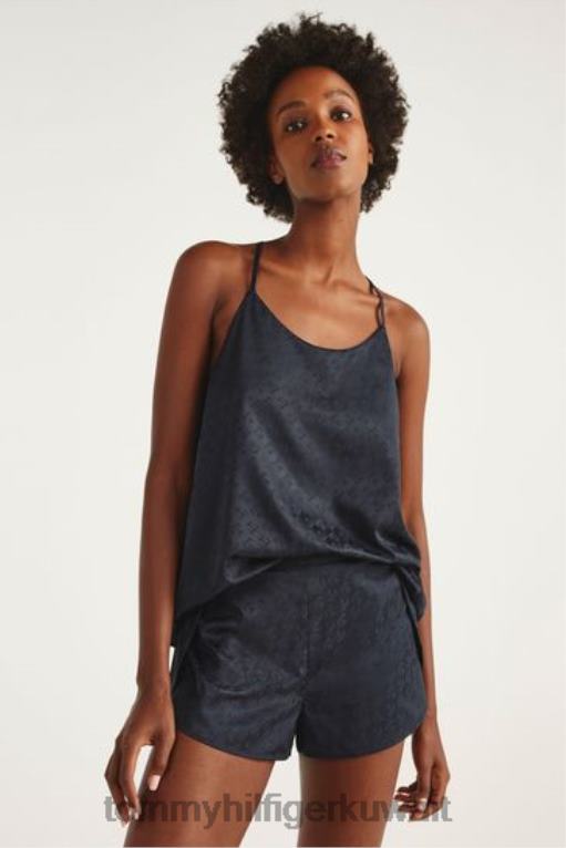 أزرق Tommy Hilfiger طقم بيجامة ساتان 446443368