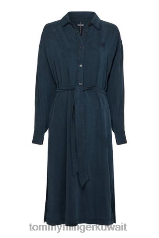 أزرق Tommy Hilfiger فستان الرجبي النيلي ميدي 446443373