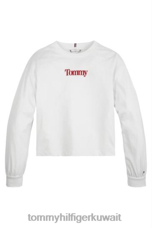 أبيض Tommy Hilfiger تي شيرت بأكمام طويلة خالدة 446443380