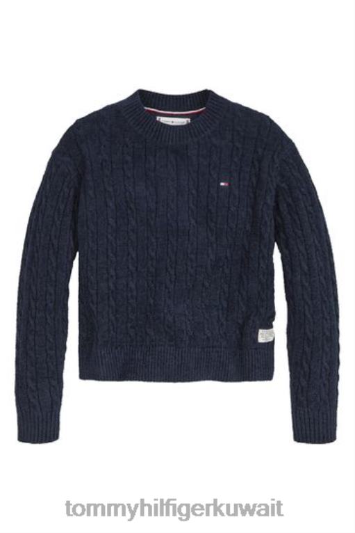 أزرق Tommy Hilfiger سترة متماسكة من قماش الشنيل 446443383