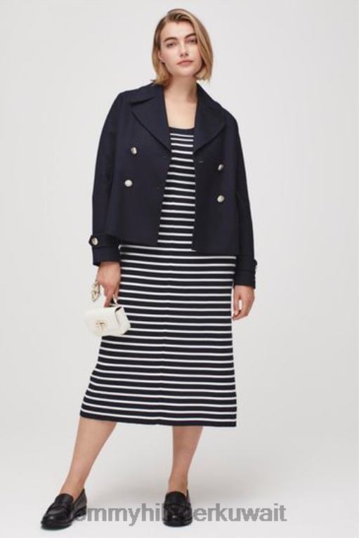 أزرق Tommy Hilfiger معطف من مزيج الصوف المنحني 446443408