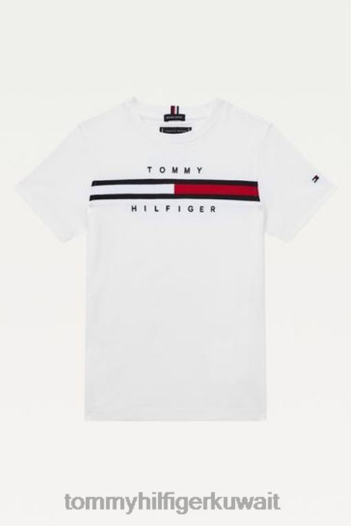 أبيض Tommy Hilfiger تي شيرت بضلع العلم 446443411