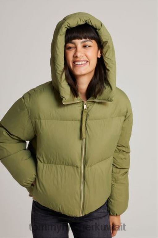 أخضر Tommy Hilfiger سترة منتفخة من النايلون الطبيعي 446443460