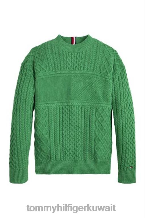 أخضر Tommy Hilfiger سترة متماسكة كابل العلم 446443481