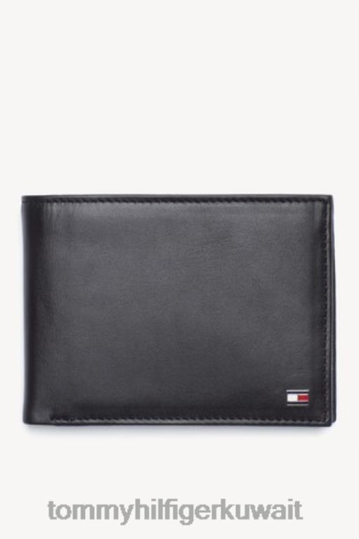 أسود Tommy Hilfiger محفظة إيتون ثنائية الطي 446443495
