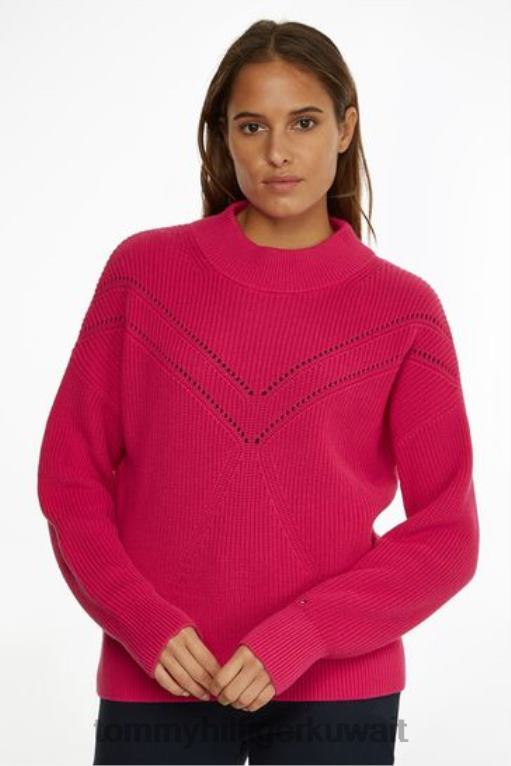 لون القرنفل Tommy Hilfiger سترة برقبة وهمية 446443504