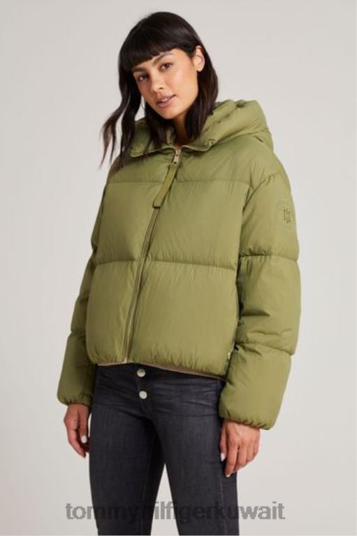 أخضر Tommy Hilfiger سترة منتفخة من النايلون 446443506