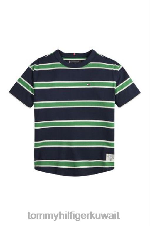 أزرق Tommy Hilfiger مخطط تي شيرت 446443512