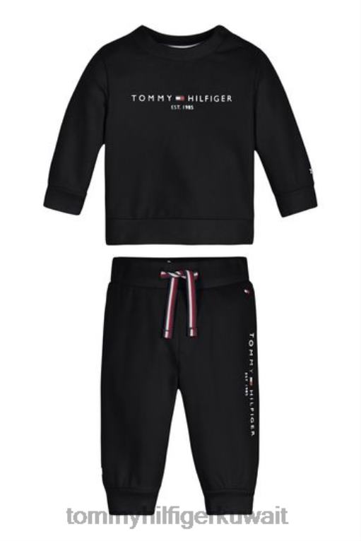 أسود Tommy Hilfiger طقم أساسي للأطفال مكون من قطعتين 446443529