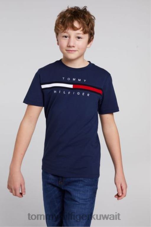 أزرق Tommy Hilfiger تي شيرت بضلع العلم 446443559