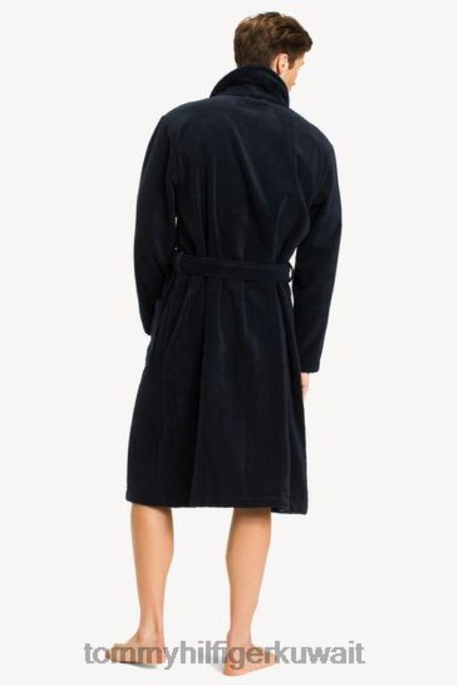 أسود Tommy Hilfiger رداء حمام أيقونة القطن 446443575