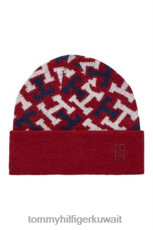 أحمر Tommy Hilfiger قبعة صغيرة مونوغرام مميزة 446443602