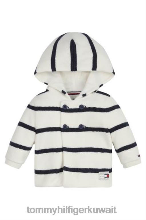 أبيض Tommy Hilfiger سترة مخططة للطفل 446443616