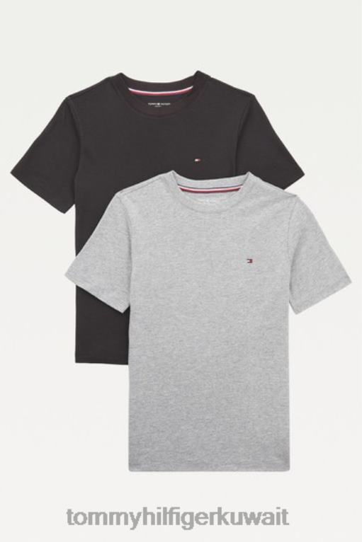 بني + رمادي Tommy Hilfiger تيشيرت قطن أصلي قطعتين 446443620