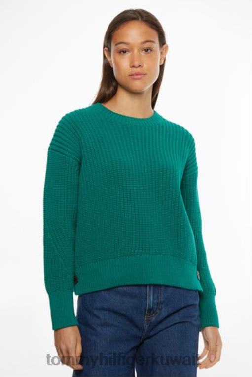أخضر Tommy Hilfiger البلوز الرقبة الطاقم 446443642