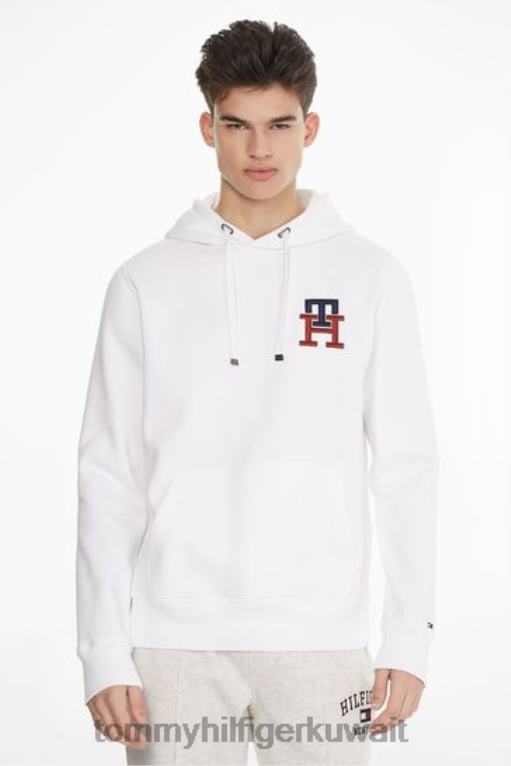 أبيض Tommy Hilfiger هوديي حرف واحد فقط 446443647