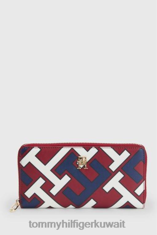 أزرق Tommy Hilfiger محفظة أيقونية كبيرة 446443670