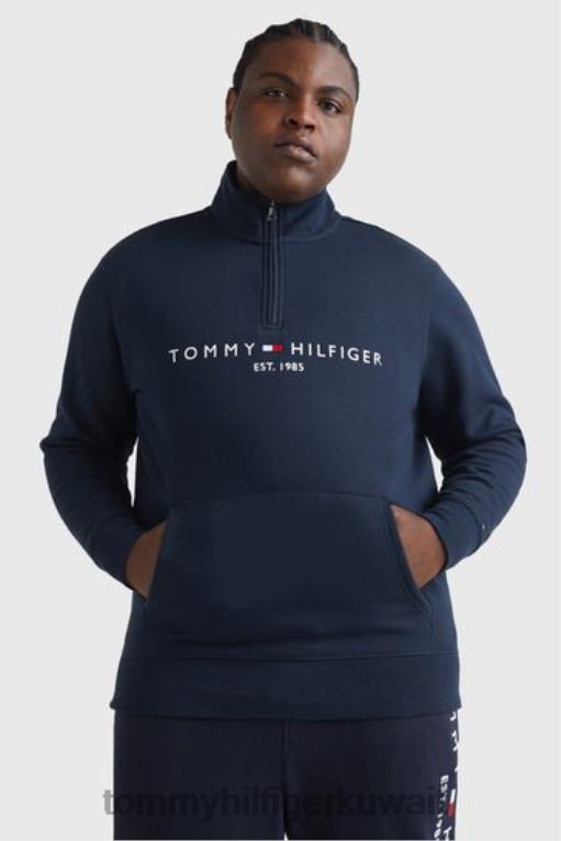أزرق Tommy Hilfiger هوديي أرشيف العلم الكبير والطويل 446443672