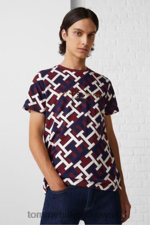 أحمر Tommy Hilfiger تيشيرت بشعار مونوغرام 446443678